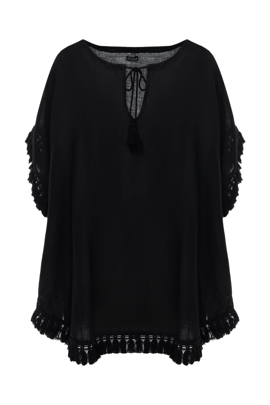 MC2 Saint Barth woman black linen blouse for women купить с ценами и фото 135430 - photo 1