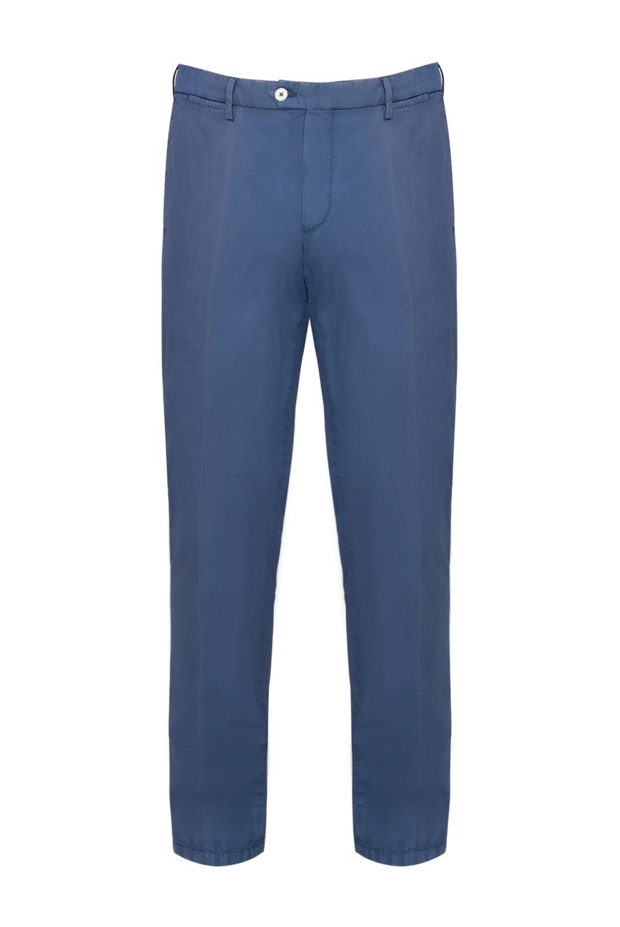 Cesare di Napoli man blue cotton trousers for men купить с ценами и фото 135453 - photo 1