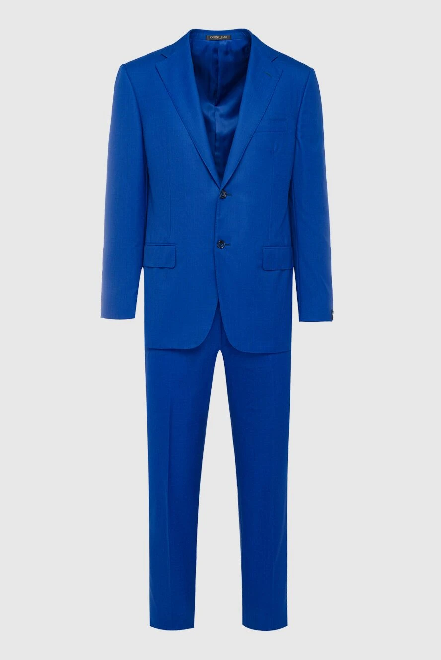 Corneliani man men's suit made of wool, blue купить с ценами и фото 135456 - photo 1