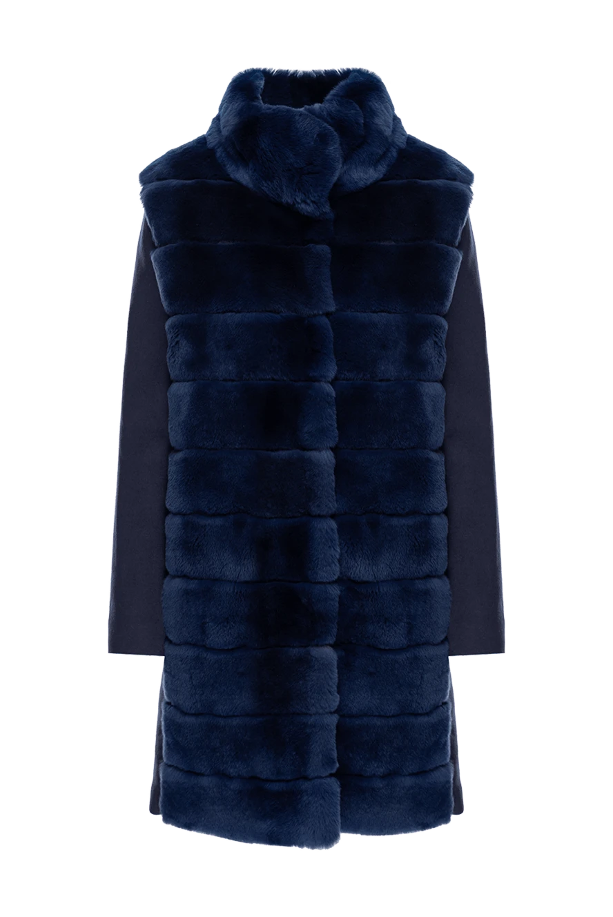 Gallotti woman women's blue fur coat made of natural fur and wool купить с ценами и фото 135553 - photo 1