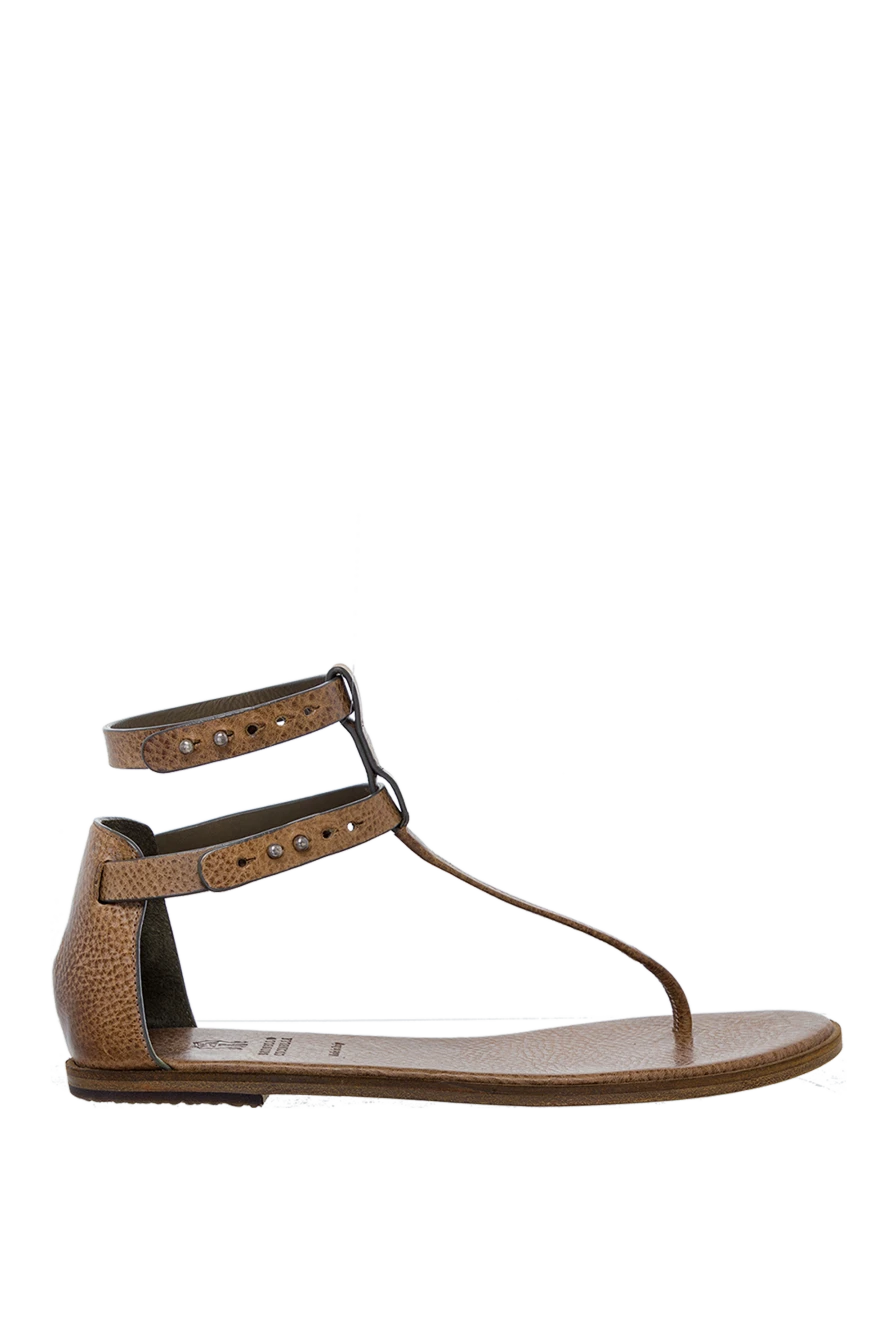 Brunello Cucinelli woman brown leather sandals for women купить с ценами и фото 135598 - photo 1