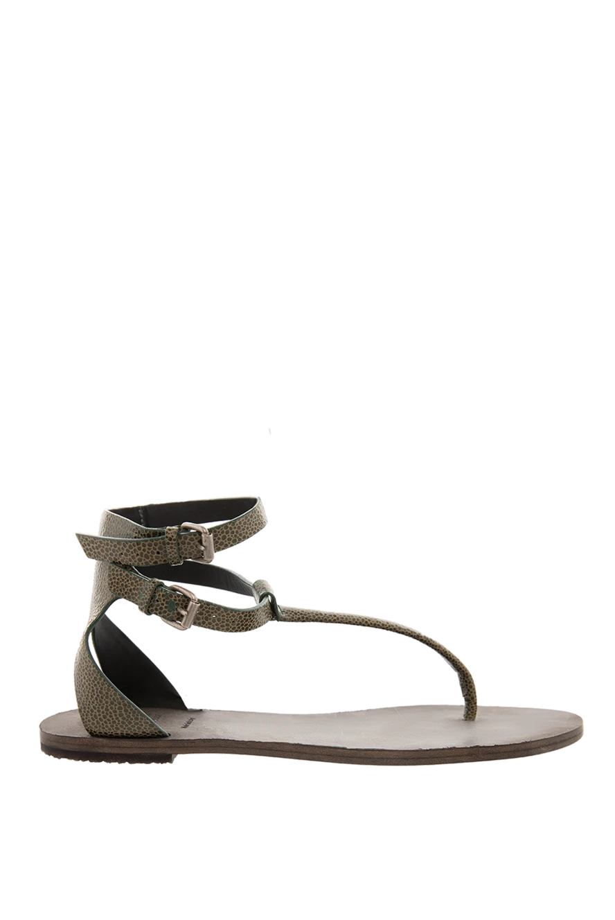 Brunello Cucinelli woman green leather sandals for women купить с ценами и фото 135599 - photo 1