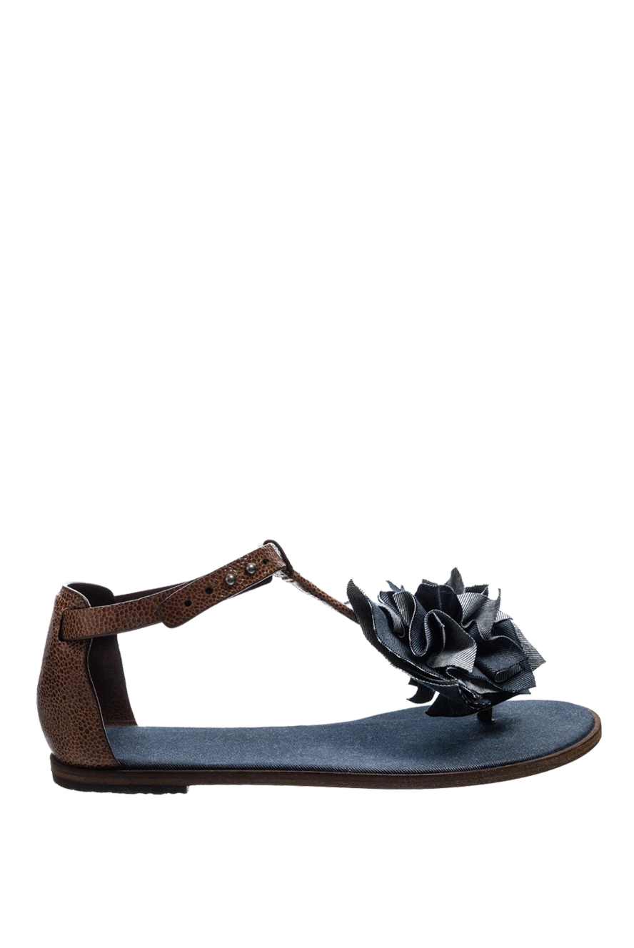 Brunello Cucinelli woman brown leather sandals for women купить с ценами и фото 135601 - photo 1