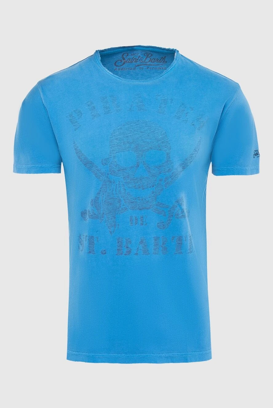 MC2 Saint Barth man blue cotton t-shirt for men купить с ценами и фото 135753 - photo 1