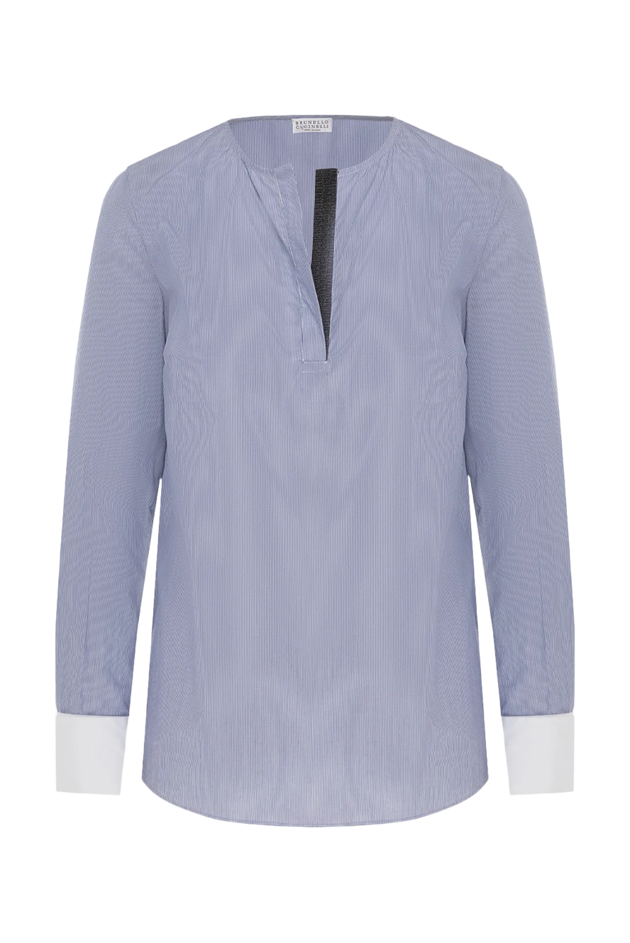 Brunello Cucinelli woman gray cotton blouse for women купить с ценами и фото 136189 - photo 1