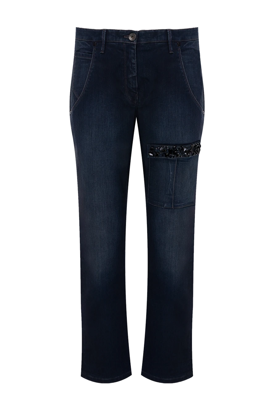 Brunello Cucinelli woman blue cotton jeans for women купить с ценами и фото 136416 - photo 1