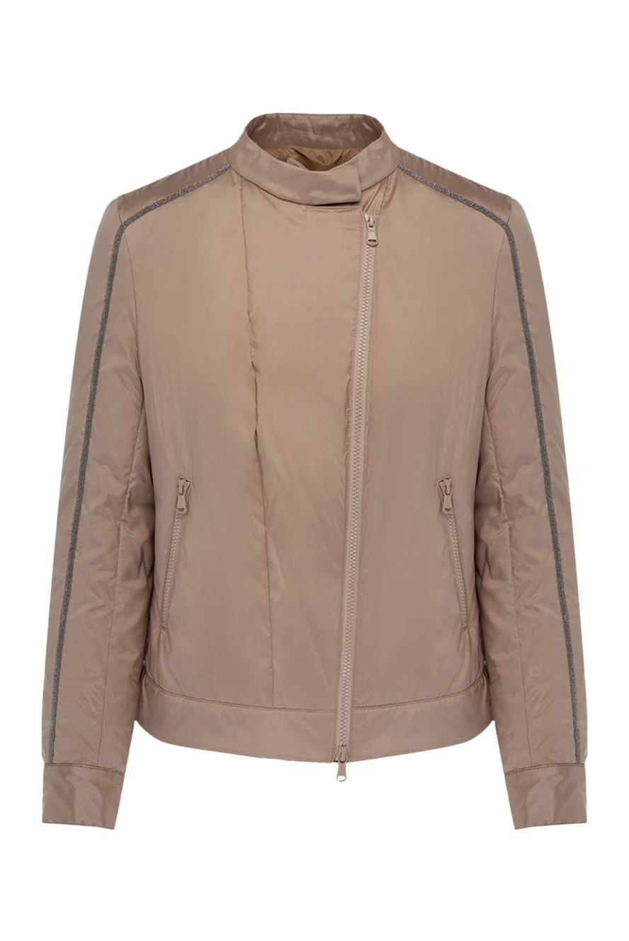 Brunello Cucinelli woman women's beige silk jacket купить с ценами и фото 136431 - photo 1