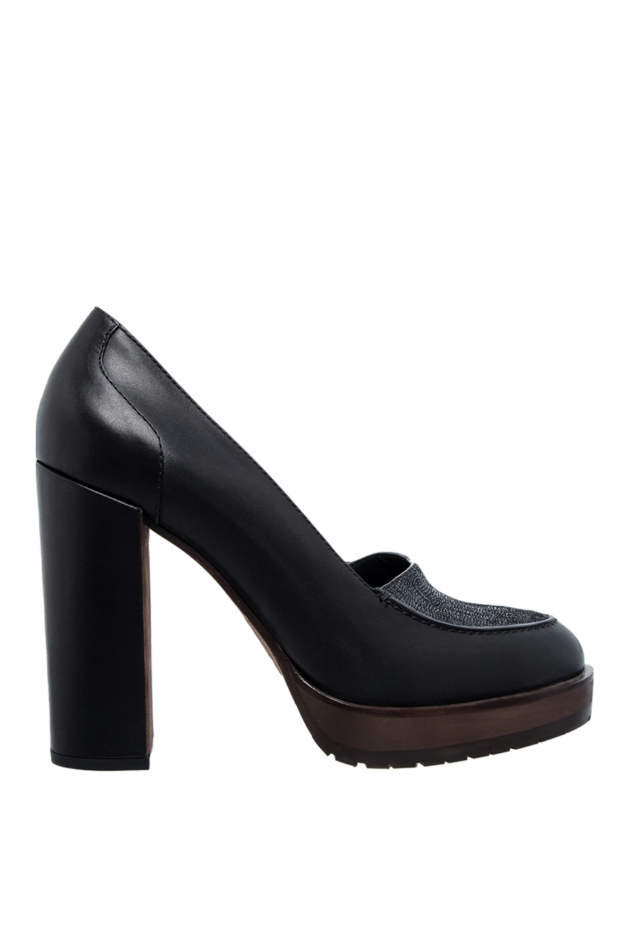 Brunello Cucinelli woman black leather shoes for women купить с ценами и фото 136591 - photo 1