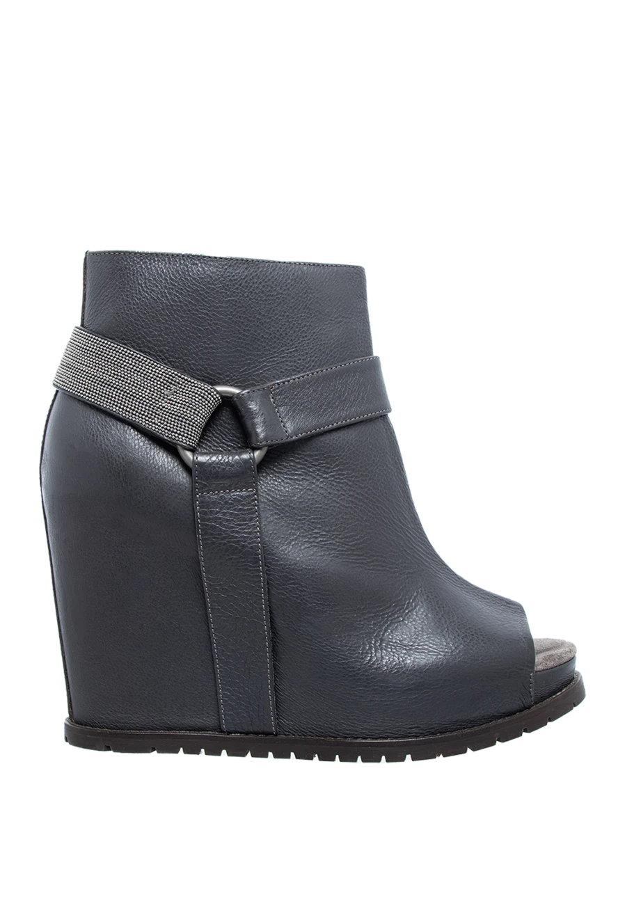 Brunello Cucinelli woman gray leather ankle boots for women купить с ценами и фото 136598 - photo 1