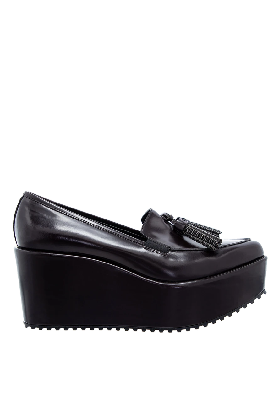 Brunello Cucinelli woman black leather loafers for women купить с ценами и фото 136621 - photo 1