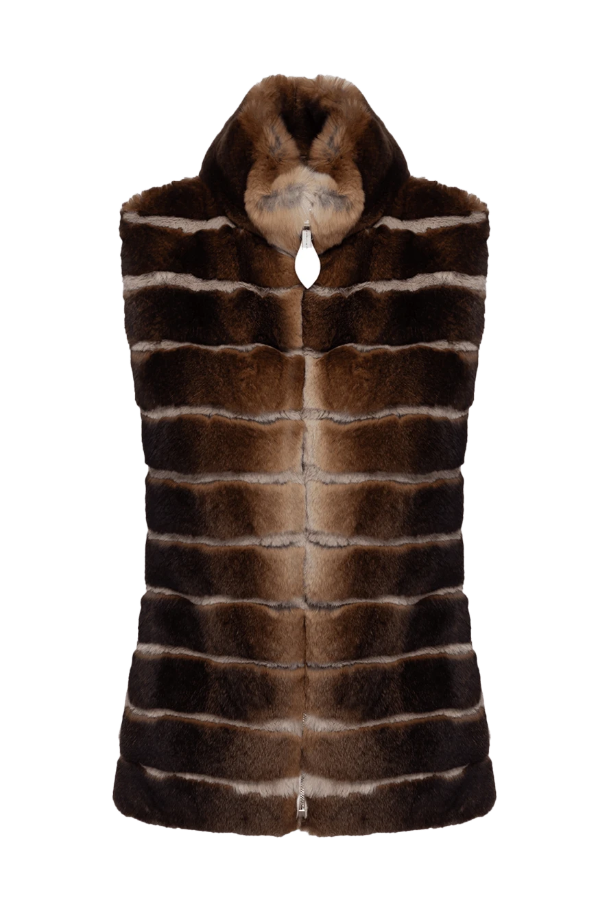 Gallotti woman vest made of rabbit fur and polyamide brown for women купить с ценами и фото 136650 - photo 1