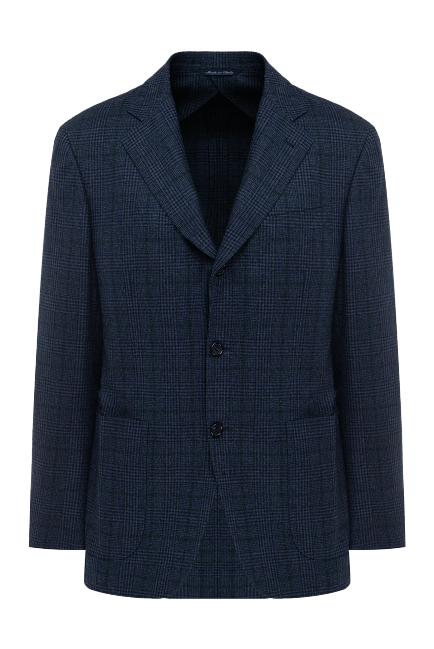 Canali man blue wool and cashmere jacket for men купить с ценами и фото 136788 - photo 1