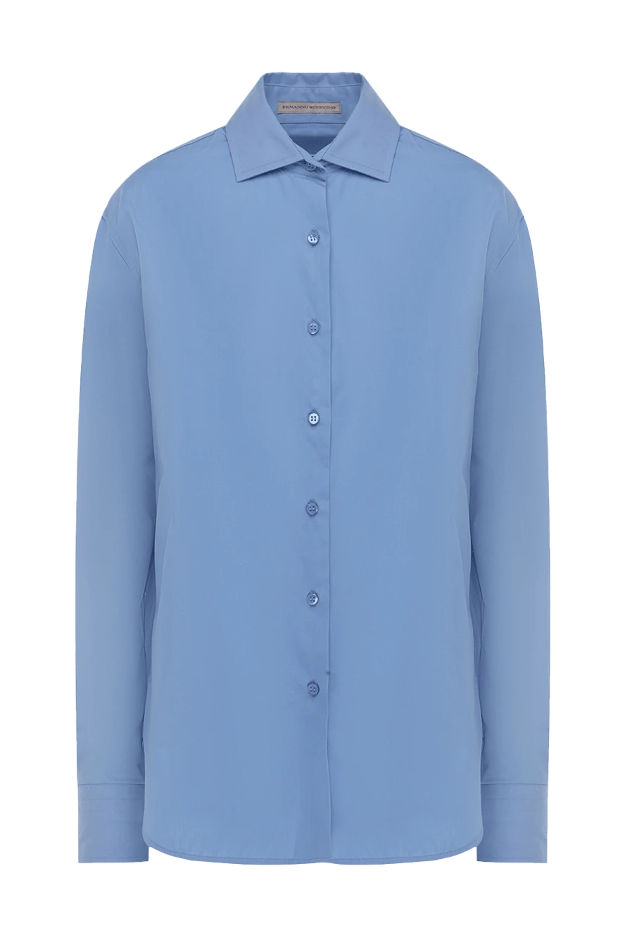 Ermanno Scervino woman blue cotton shirt for women купить с ценами и фото 136943 - photo 1