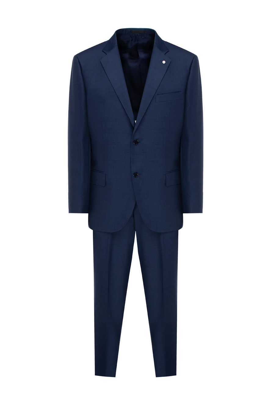 Lubiam man men's suit made of wool, blue купить с ценами и фото 136978 - photo 1