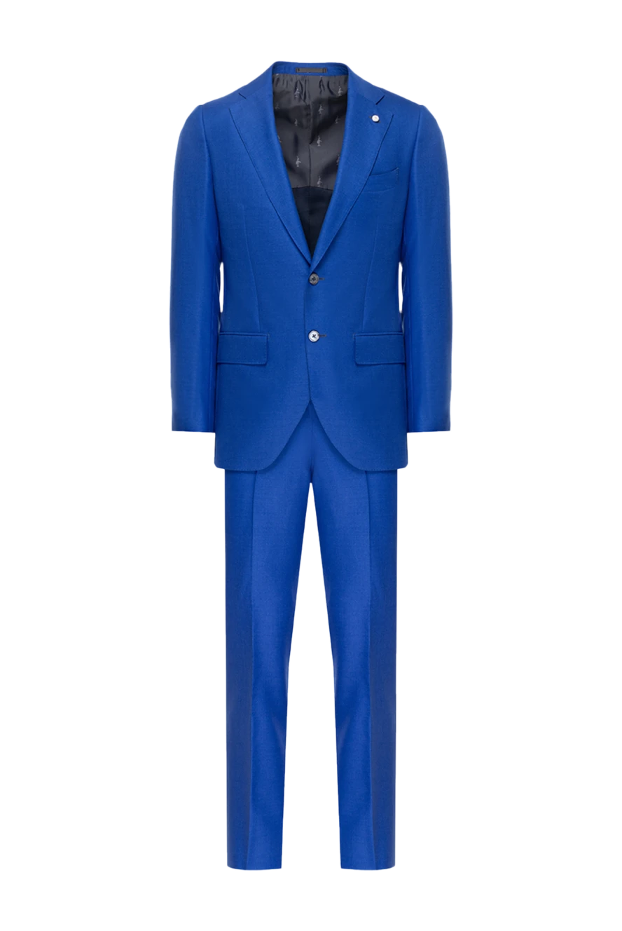 Lubiam man men's suit made of wool and silk, blue купить с ценами и фото 136979 - photo 1