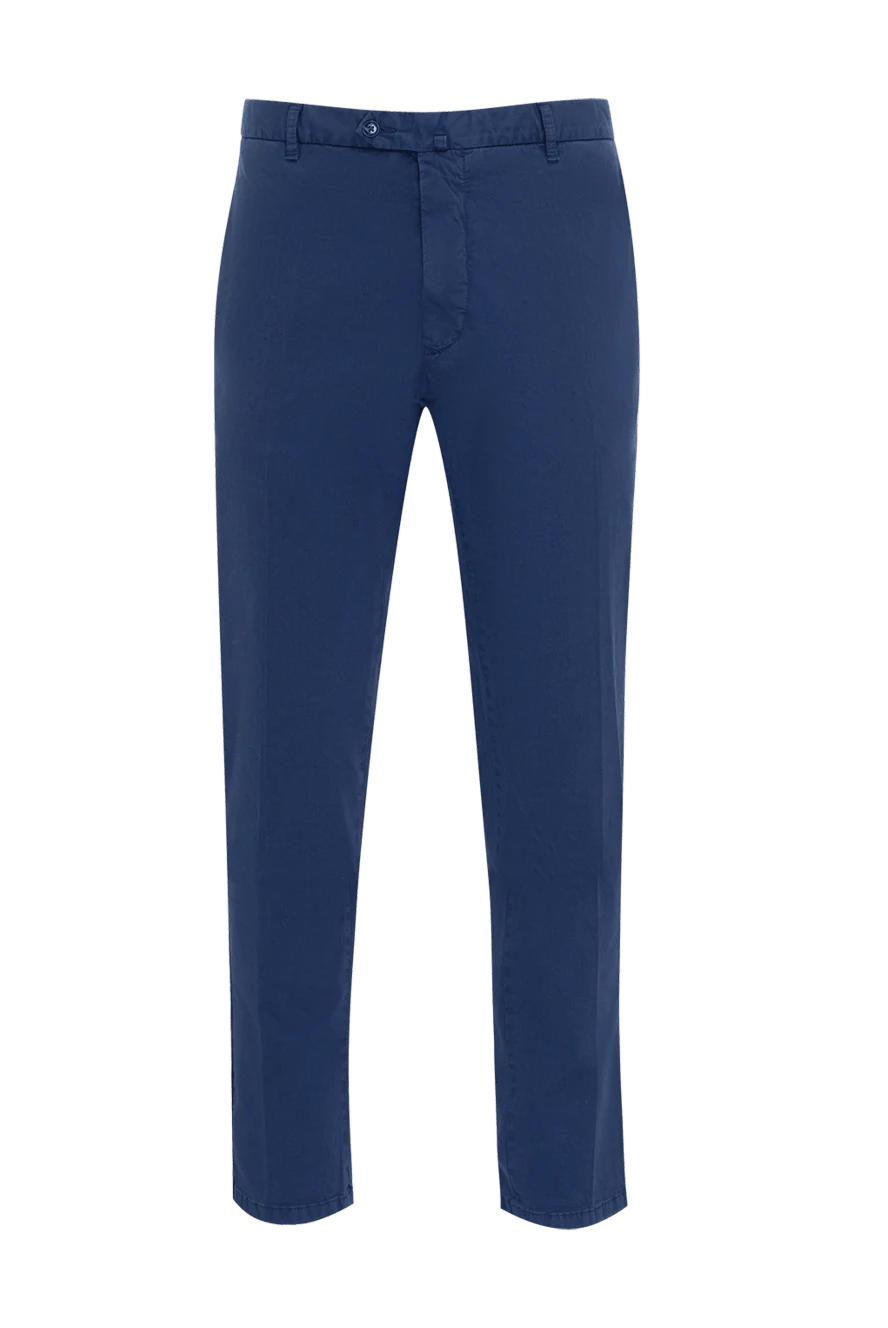 Lubiam man blue cotton trousers for men купить с ценами и фото 136990 - photo 1