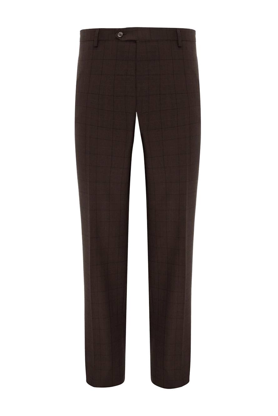 Lubiam man men's brown wool trousers купить с ценами и фото 136992 - photo 1