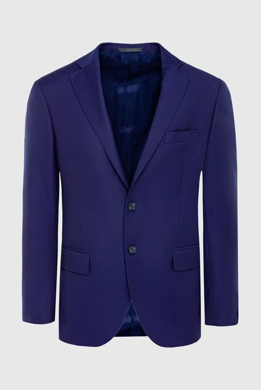 Lubiam man blue wool jacket for men купить с ценами и фото 136998 - photo 1