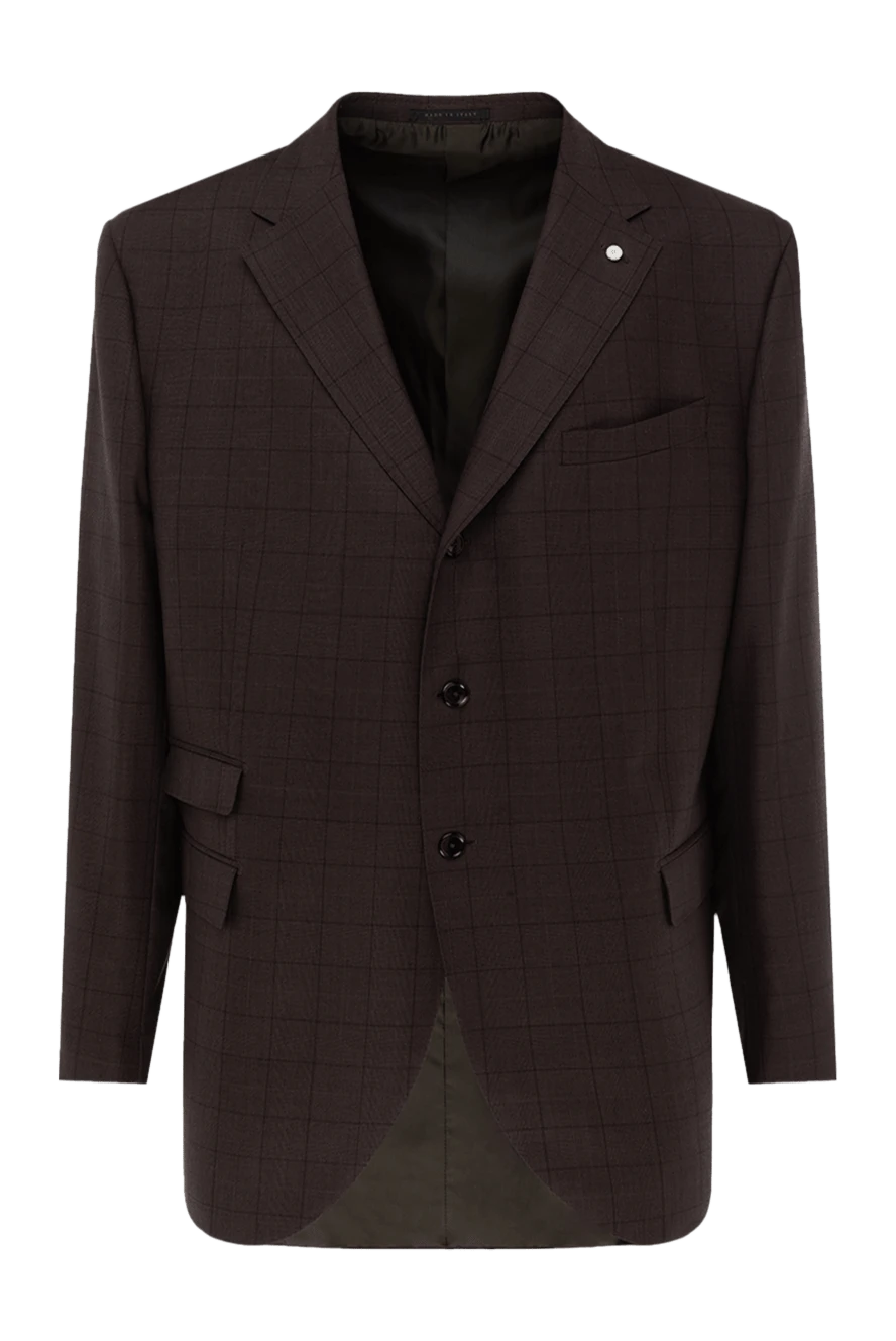 Lubiam man brown wool jacket for men купить с ценами и фото 137005 - photo 1