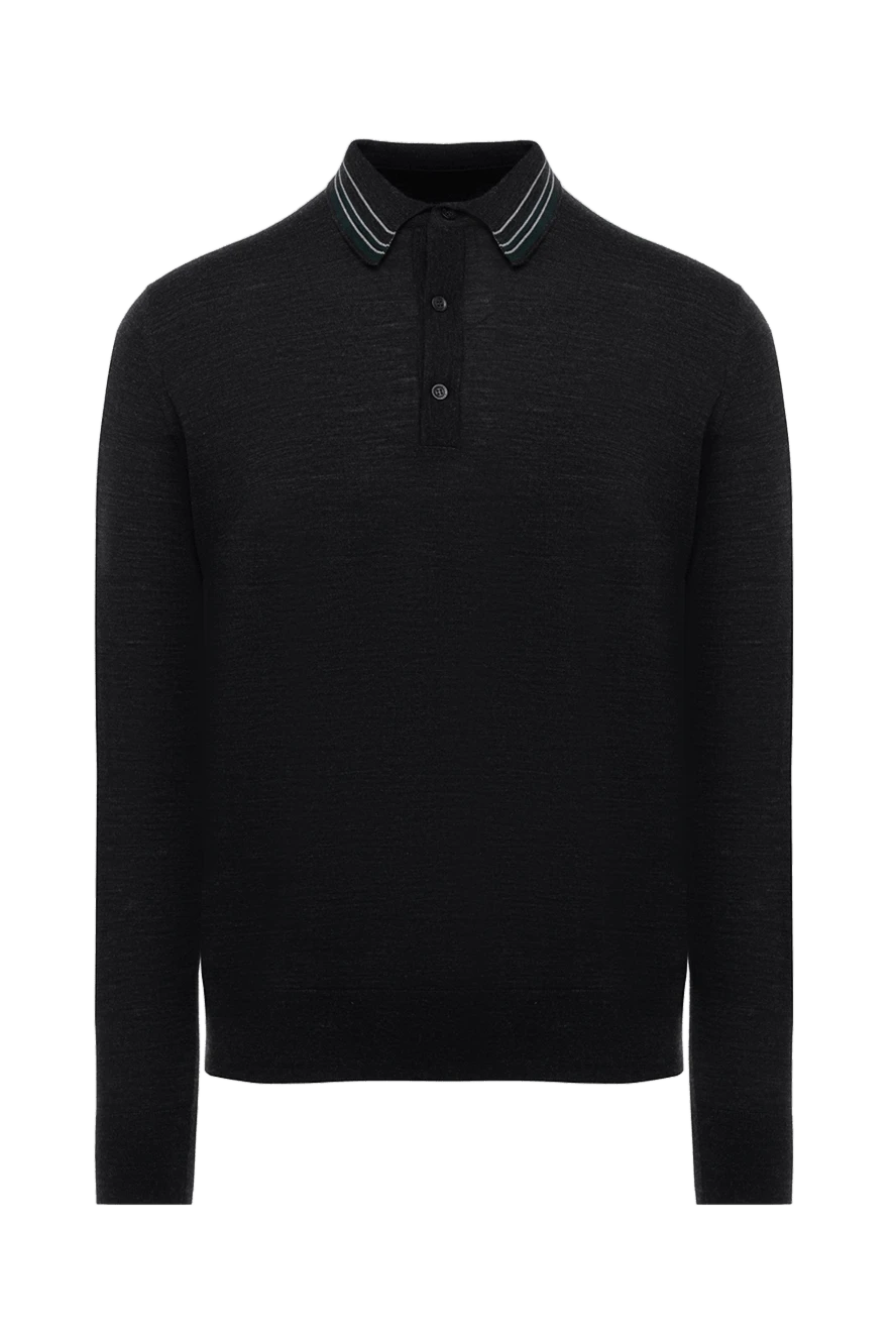 Massimo Sforza man wool and silk long sleeve polo black for men купить с ценами и фото 137022 - photo 1