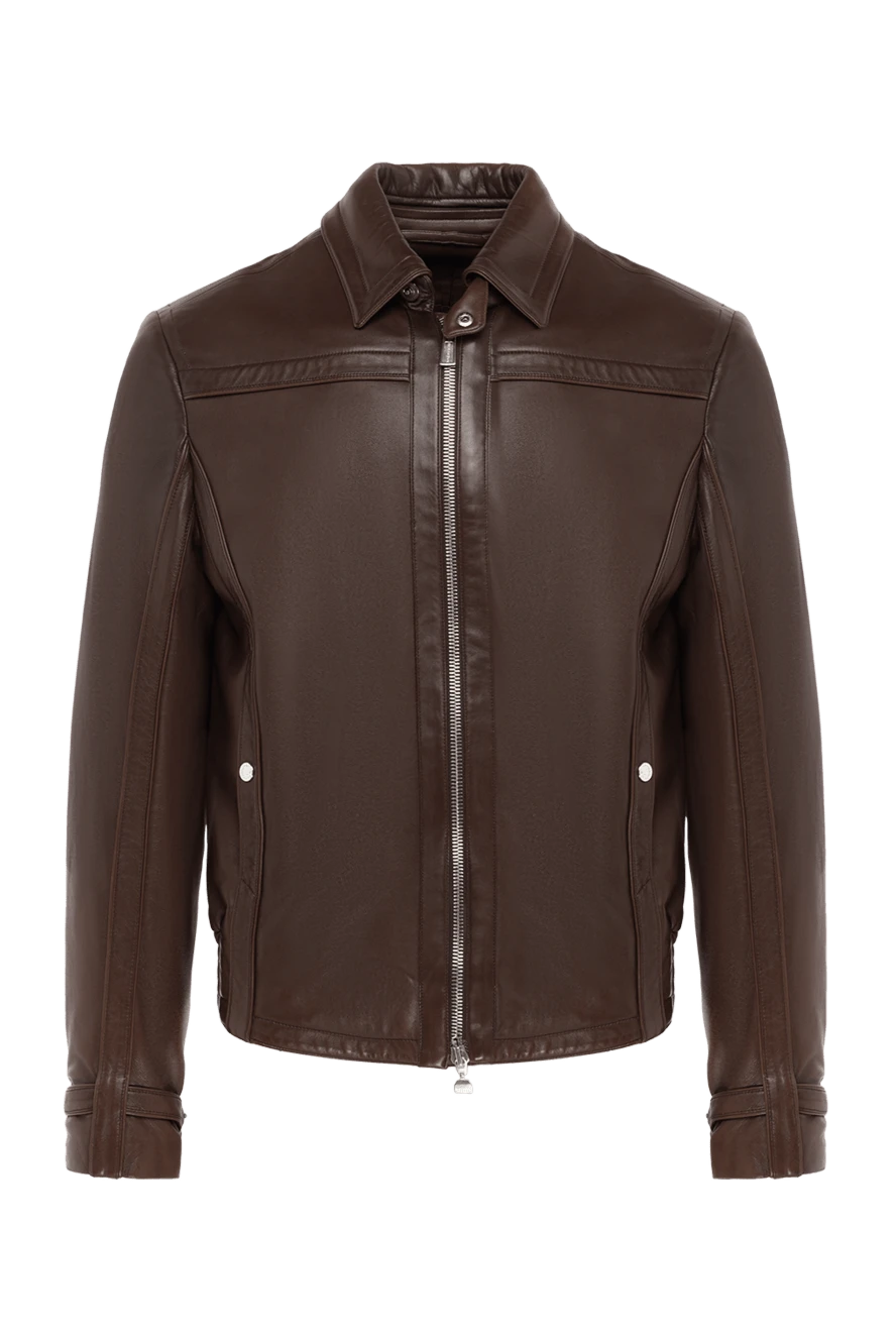 Massimo Sforza man brown leather jacket for men купить с ценами и фото 137088 - photo 1