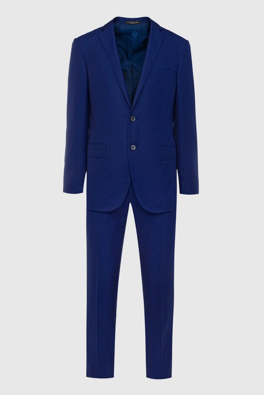 Corneliani man men's suit made of wool and silk, blue купить с ценами и фото 137502 - photo 1