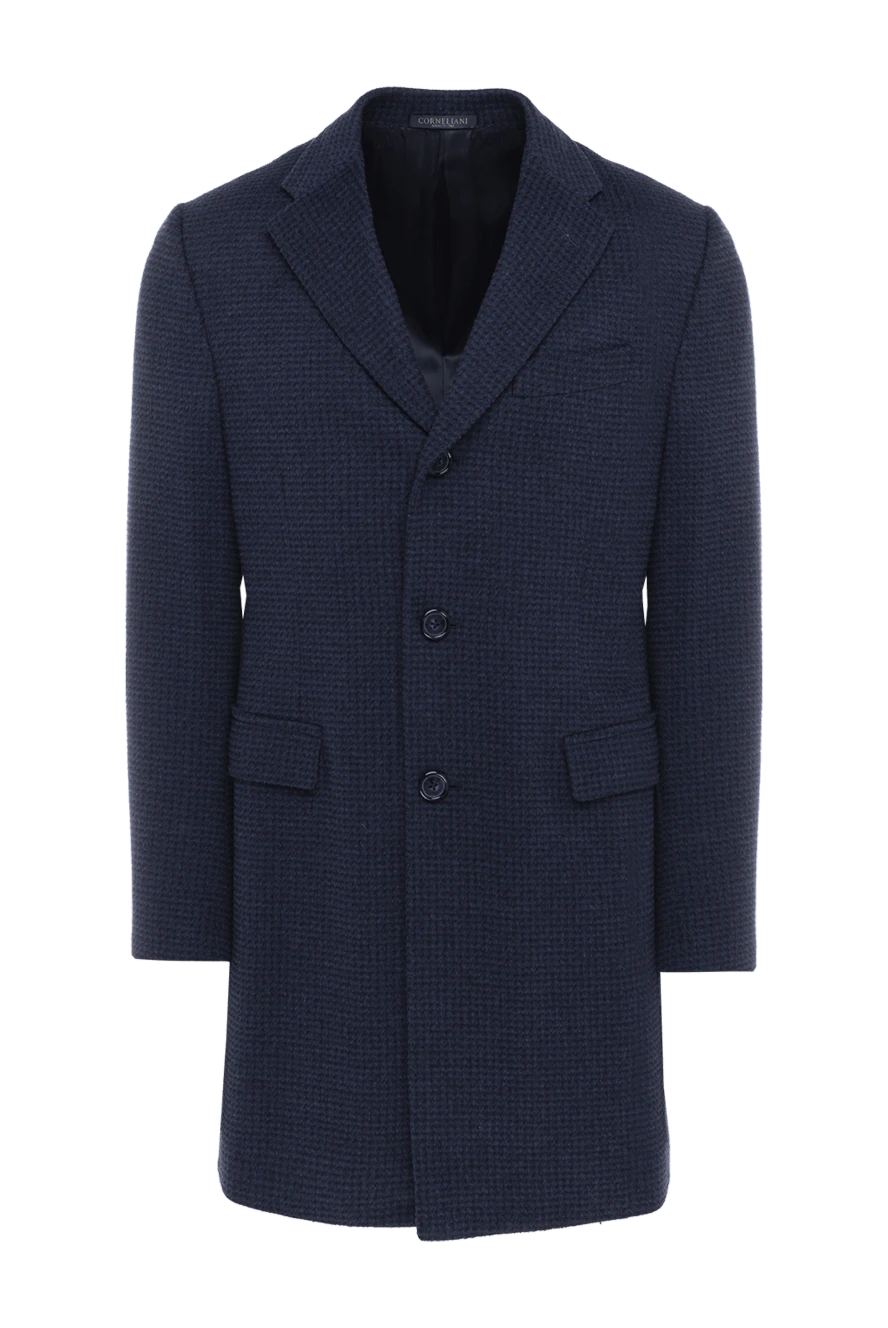 Corneliani man blue wool coat for men купить с ценами и фото 137518 - photo 1