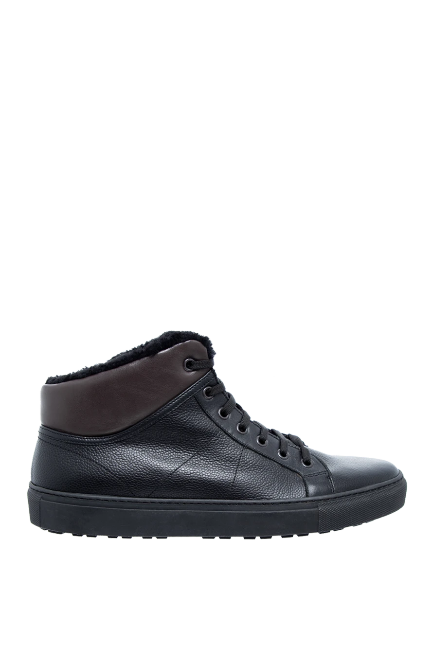 Corneliani man black leather sneakers for men купить с ценами и фото 137604 - photo 1