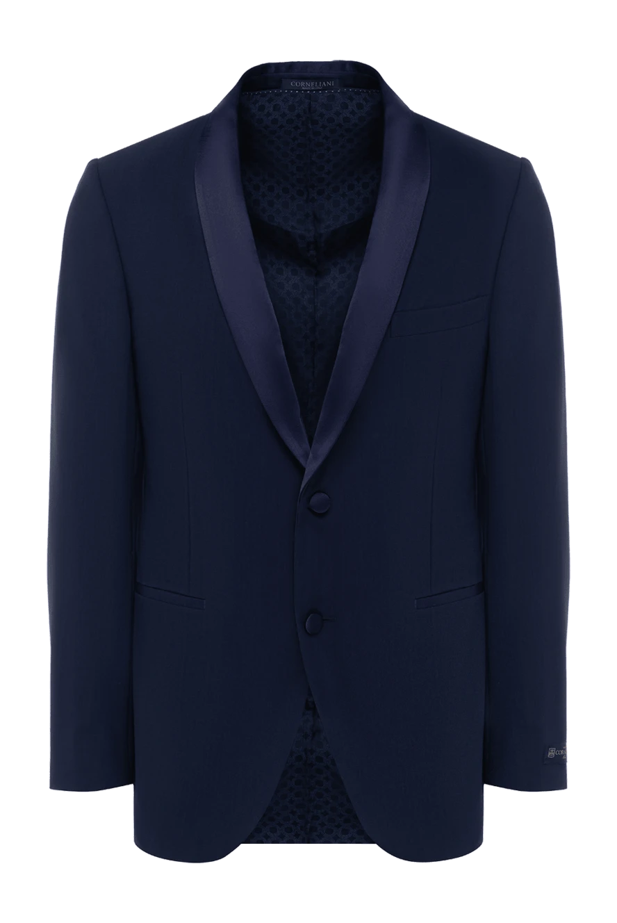 Corneliani man blue wool jacket for men купить с ценами и фото 137621 - photo 1