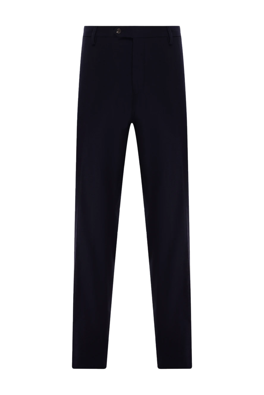 Cesare di Napoli man men's blue wool and cashmere trousers купить с ценами и фото 137745 - photo 1