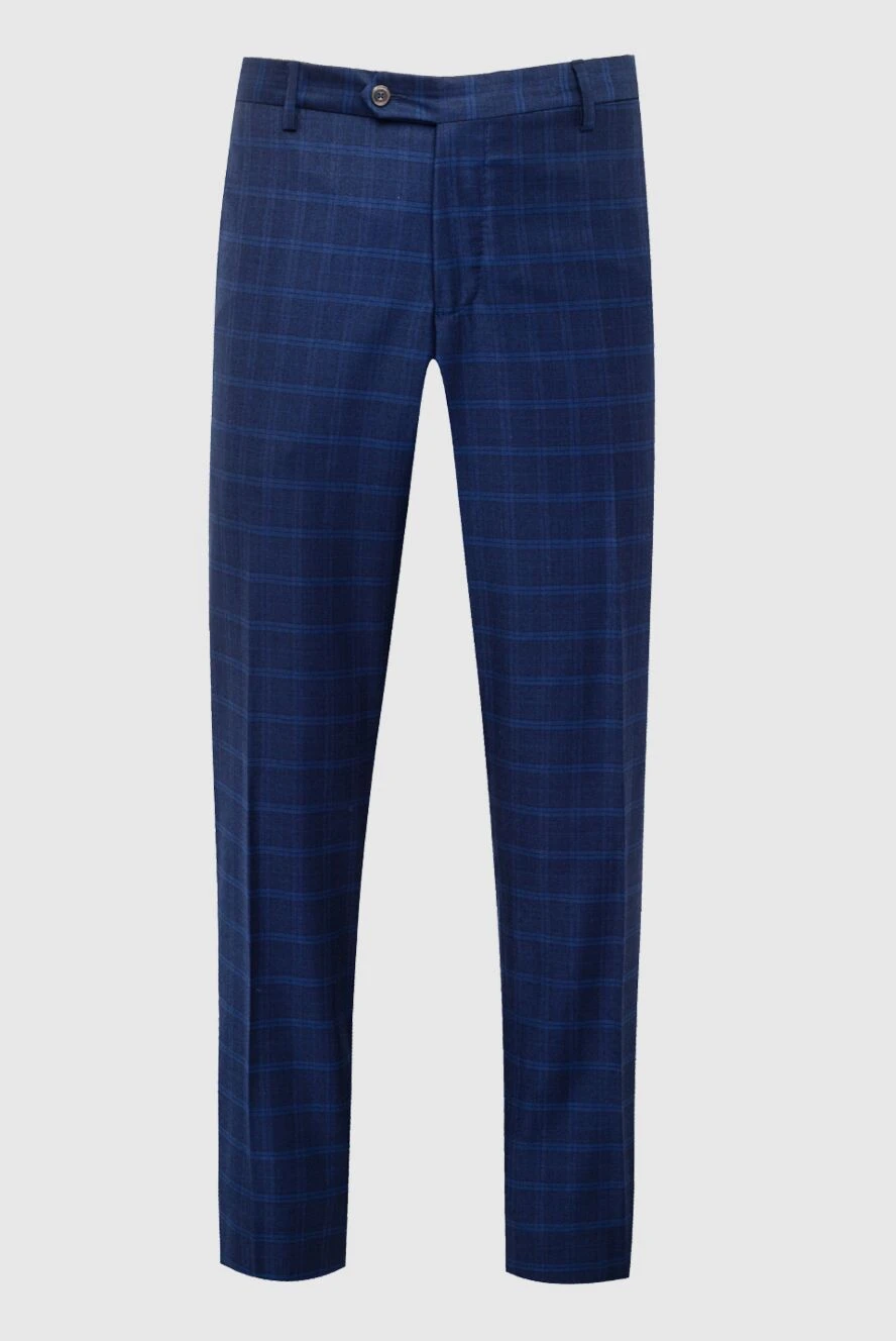 Cesare di Napoli man men's blue wool and cashmere trousers купить с ценами и фото 137749 - photo 1