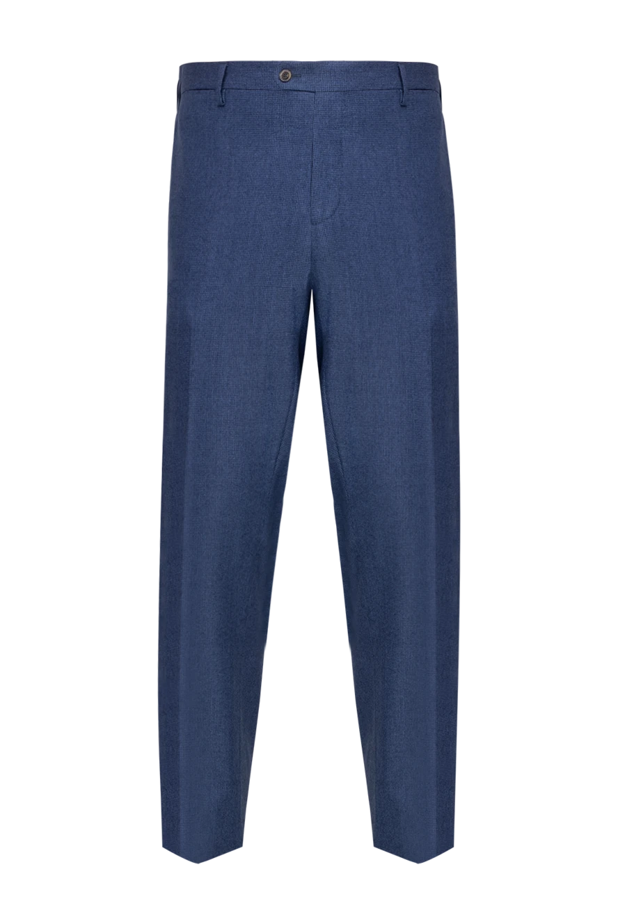 Marco Pescarolo man blue wool trousers for men купить с ценами и фото 137754 - photo 1