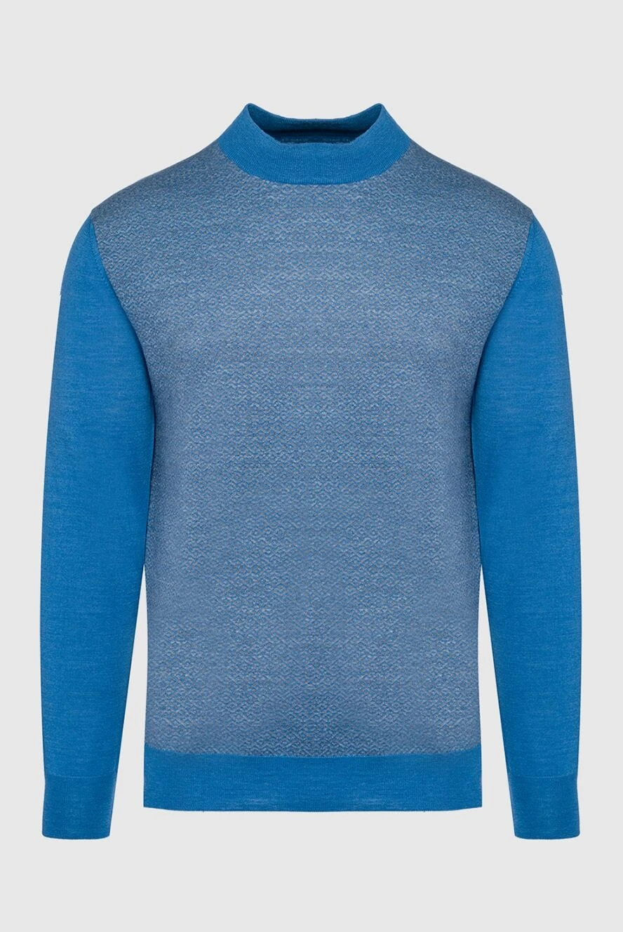 Umberto Vallati man wool, silk and cashmere jumper blue for men купить с ценами и фото 137784 - photo 1