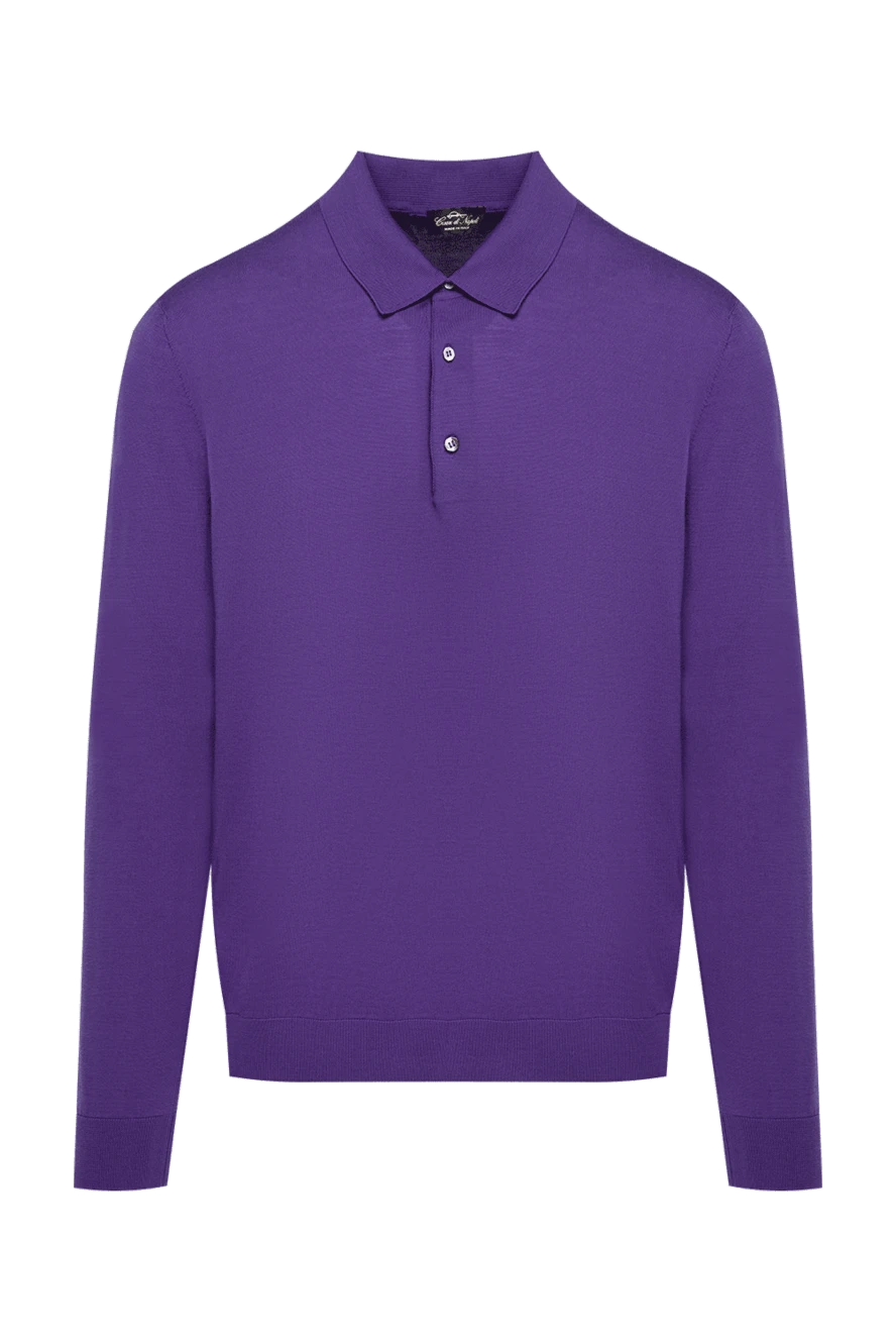 Cesare di Napoli man wool long sleeve polo violet for men купить с ценами и фото 137948 - photo 1