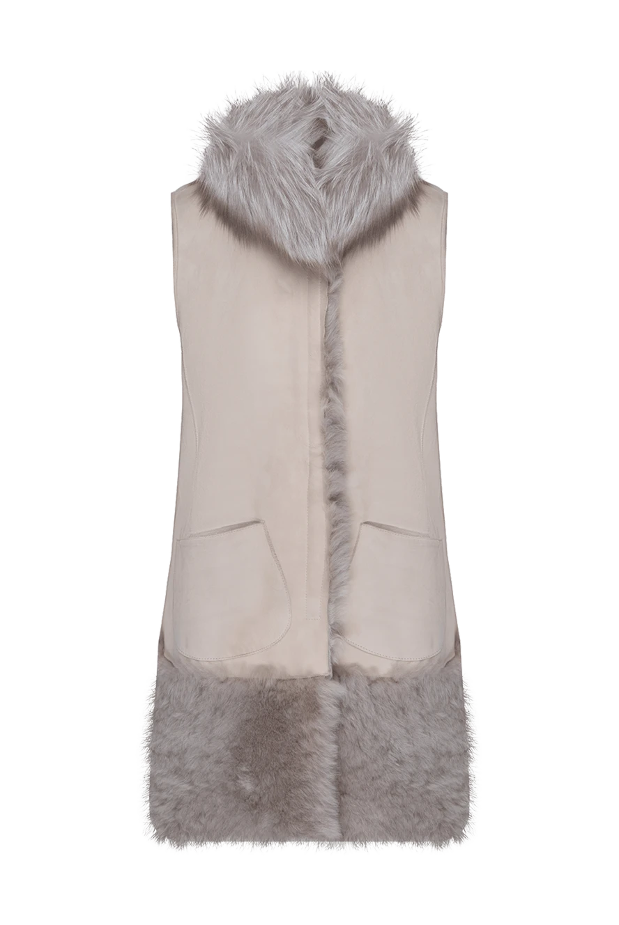 Casheart woman vest made of natural fur, beige, for women купить с ценами и фото 138055 - photo 1