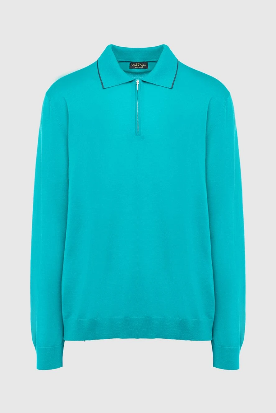 Cesare di Napoli man wool long sleeve polo green for men купить с ценами и фото 138197 - photo 1