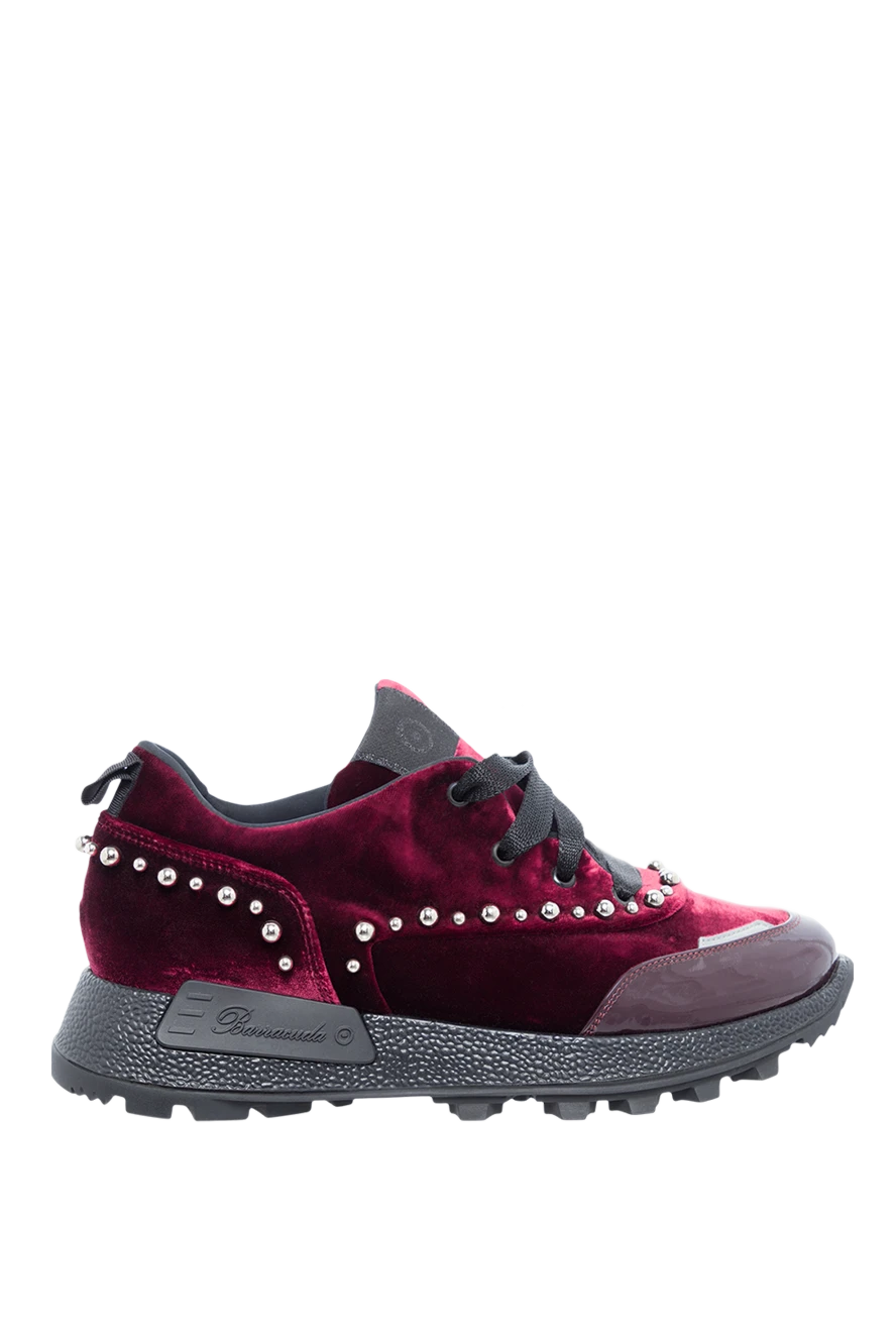 Barracuda Brand woman burgundy velor and leather sneakers for women купить с ценами и фото 138204 - photo 1