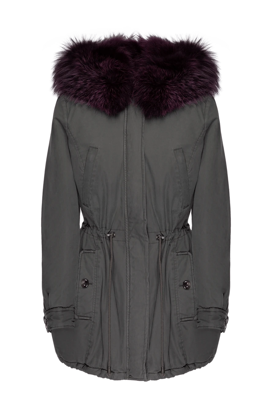 Alessandra Chamonix woman parka made of cotton and natural fur, green, for women купить с ценами и фото 138251 - photo 1