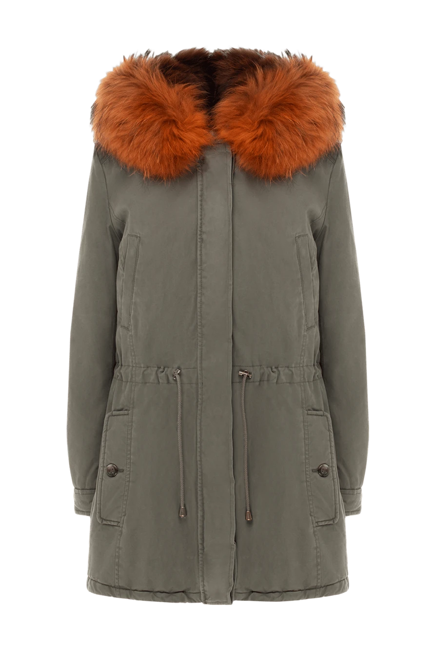 Alessandra Chamonix woman parka made of cotton and natural fur, green, for women купить с ценами и фото 138252 - photo 1