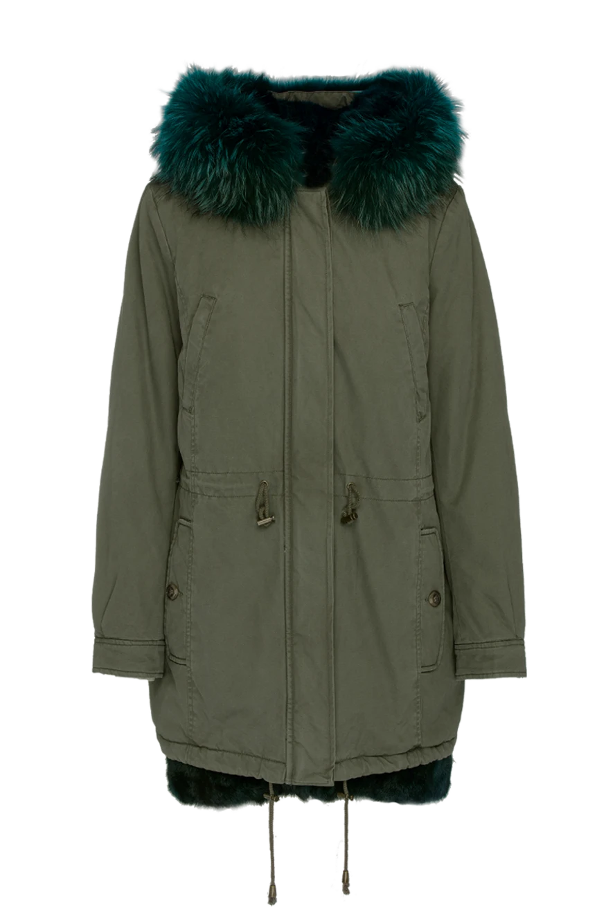 Alessandra Chamonix woman parka made of cotton and natural fur, green, for women купить с ценами и фото 138257 - photo 1