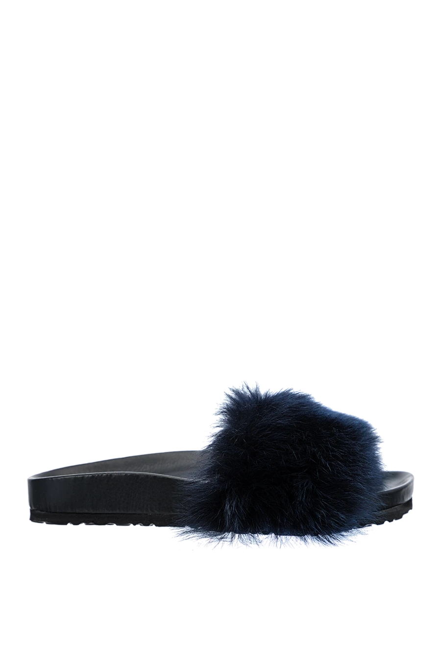 Amanda Wakeley woman gray in polyurethane and fur flip-flops for women купить с ценами и фото 138287 - photo 1