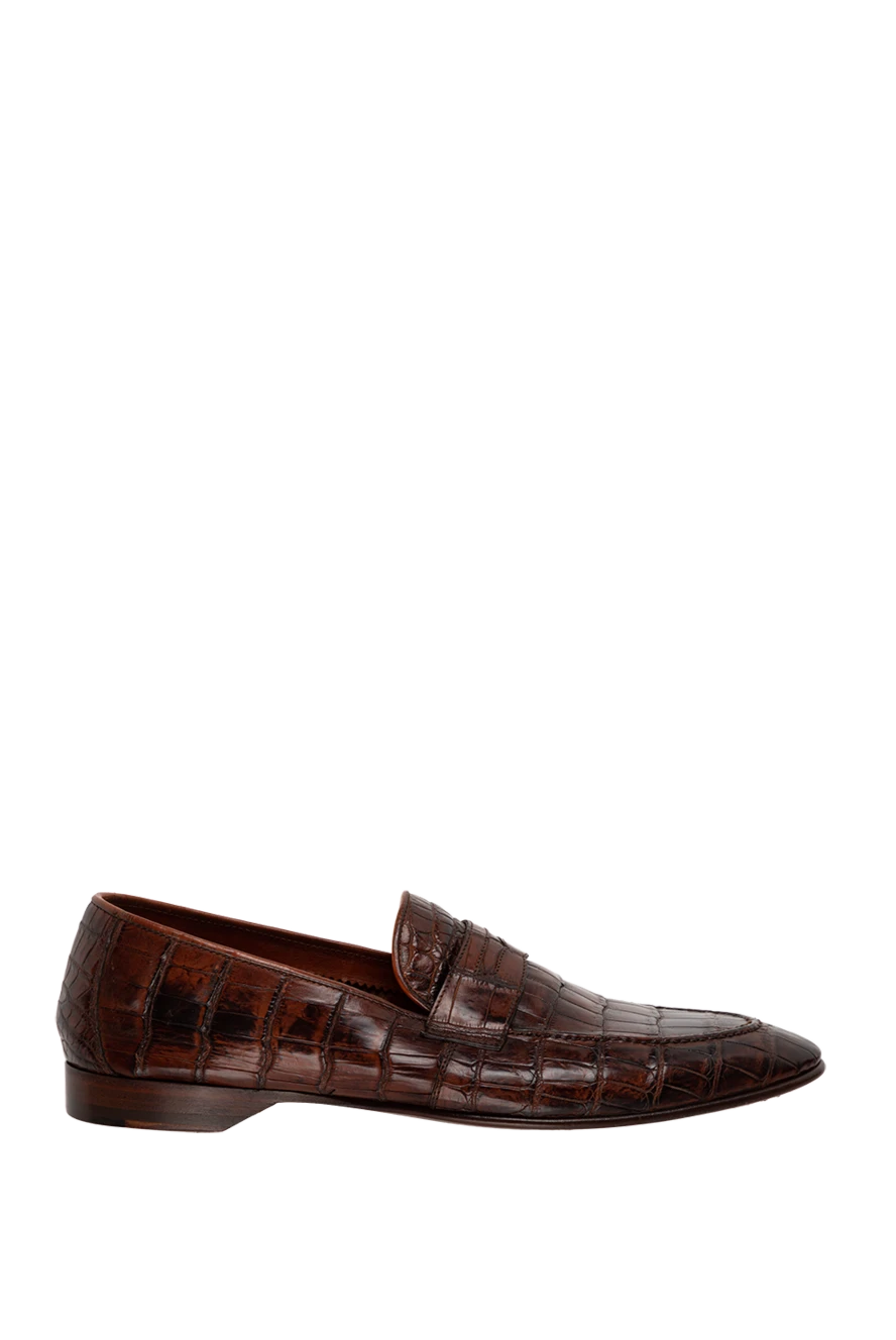 Tornese man men's brown crocodile leather loafers купить с ценами и фото 138402 - photo 1