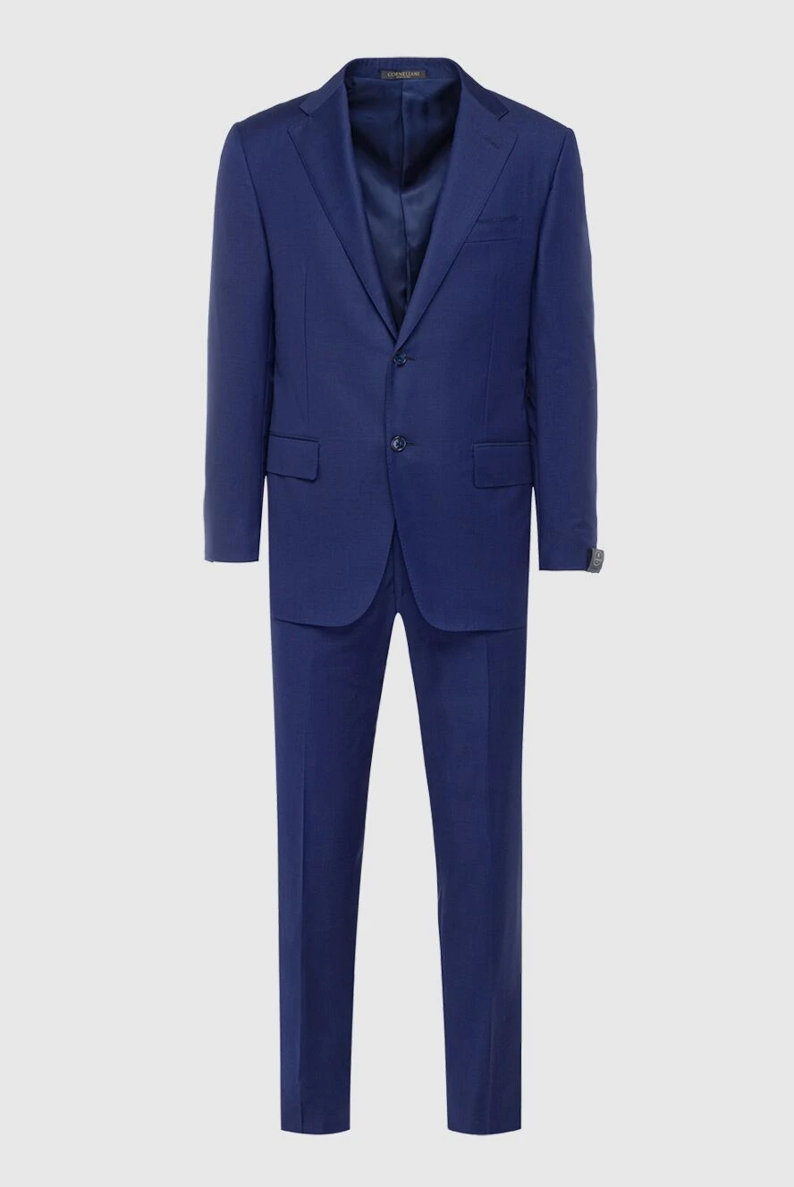 Corneliani man men's suit made of wool, blue купить с ценами и фото 138410 - photo 1