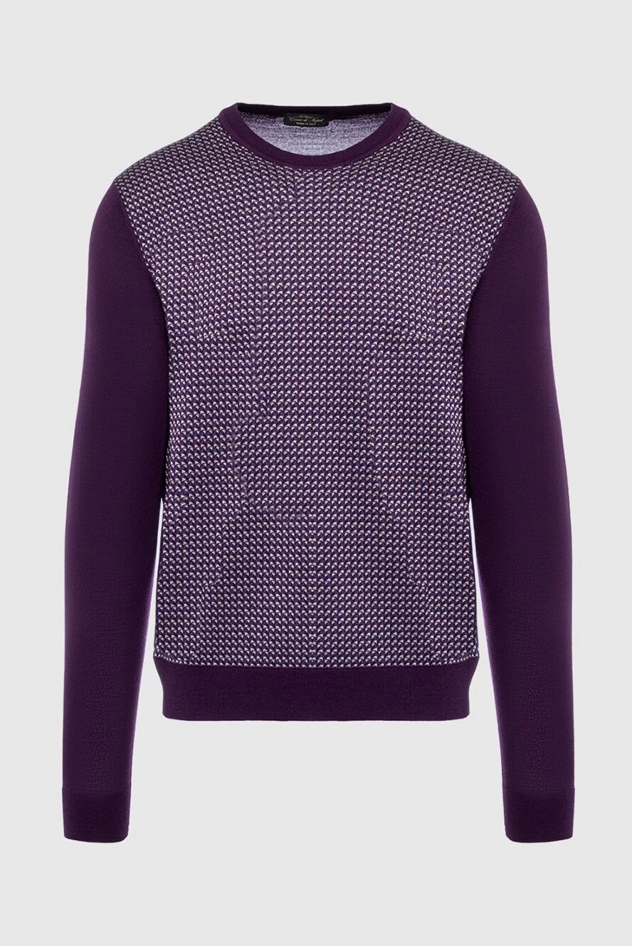 Cesare di Napoli man wool, cashmere and silk jumper purple for men купить с ценами и фото 138429 - photo 1