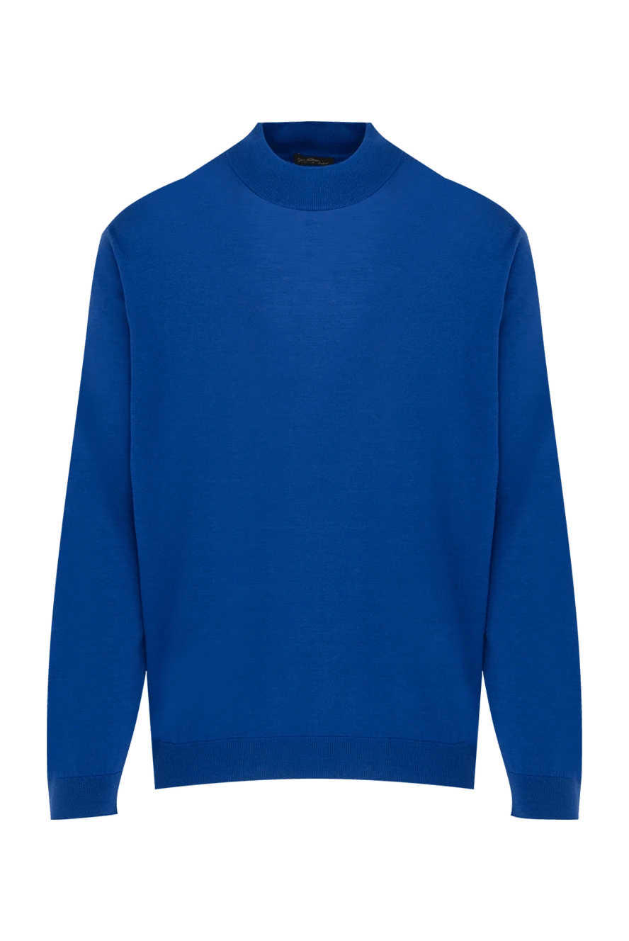 Cesare di Napoli man jumper with turtleneck in wool, silk and cashmere blue for men купить с ценами и фото 138491 - photo 1