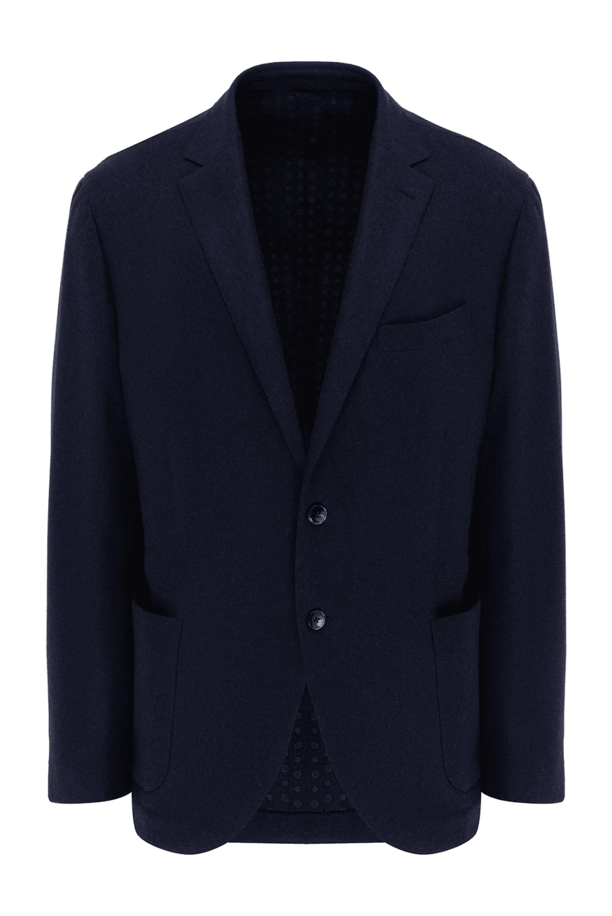 Lubiam man blue wool and polyamide jacket for men купить с ценами и фото 138508 - photo 1