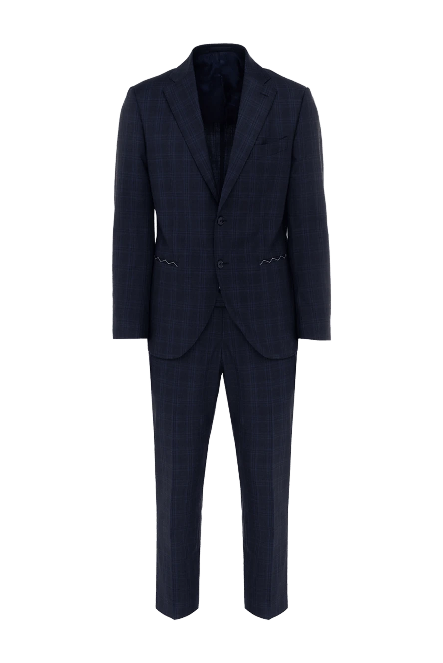 Lubiam man men's suit made of wool, blue купить с ценами и фото 138527 - photo 1