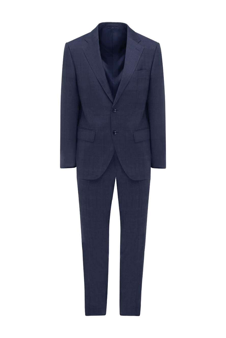 Lubiam man men's suit made of wool, blue купить с ценами и фото 138529 - photo 1