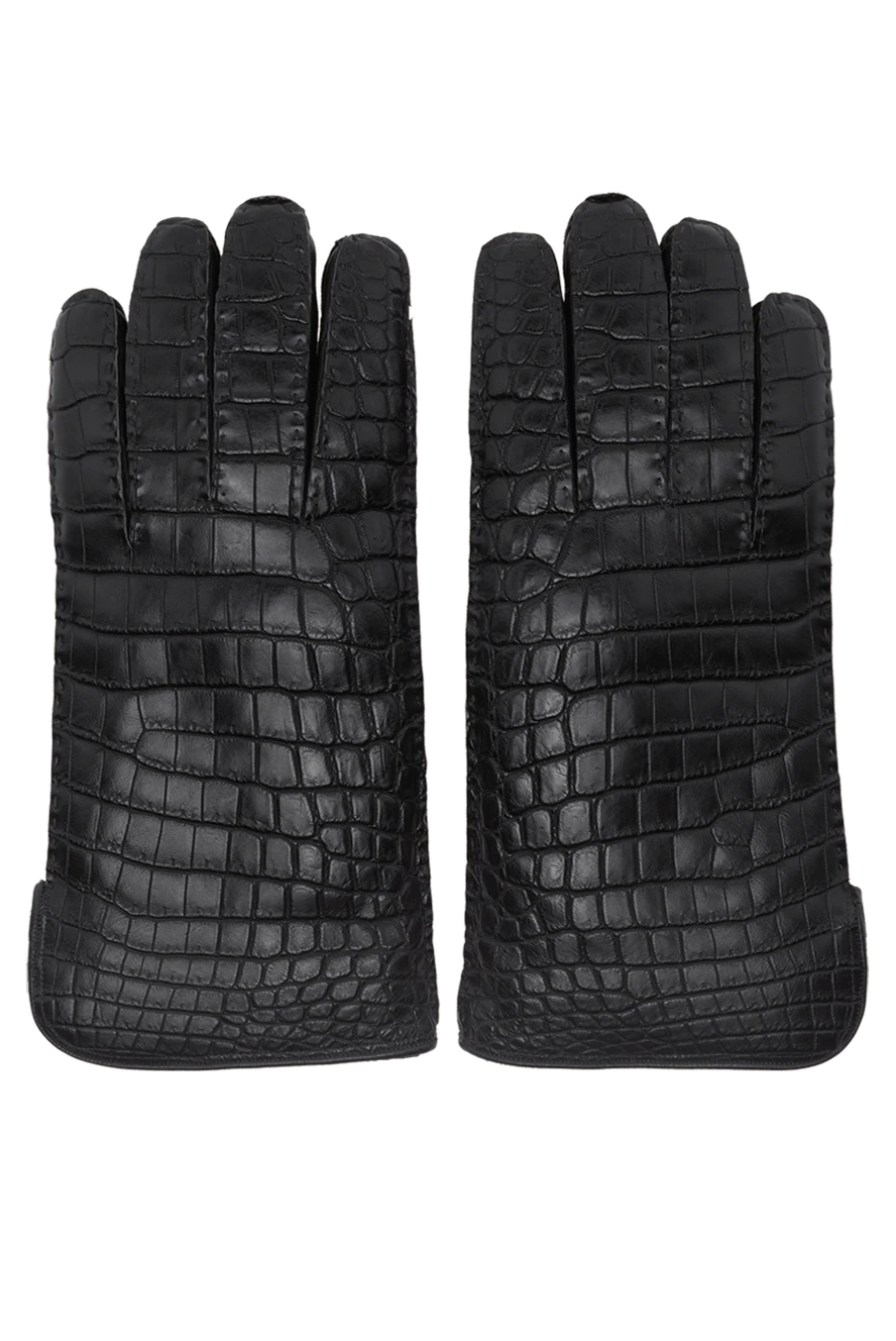 Vaccari man black crocodile leather gloves for men купить с ценами и фото 138728 - photo 1