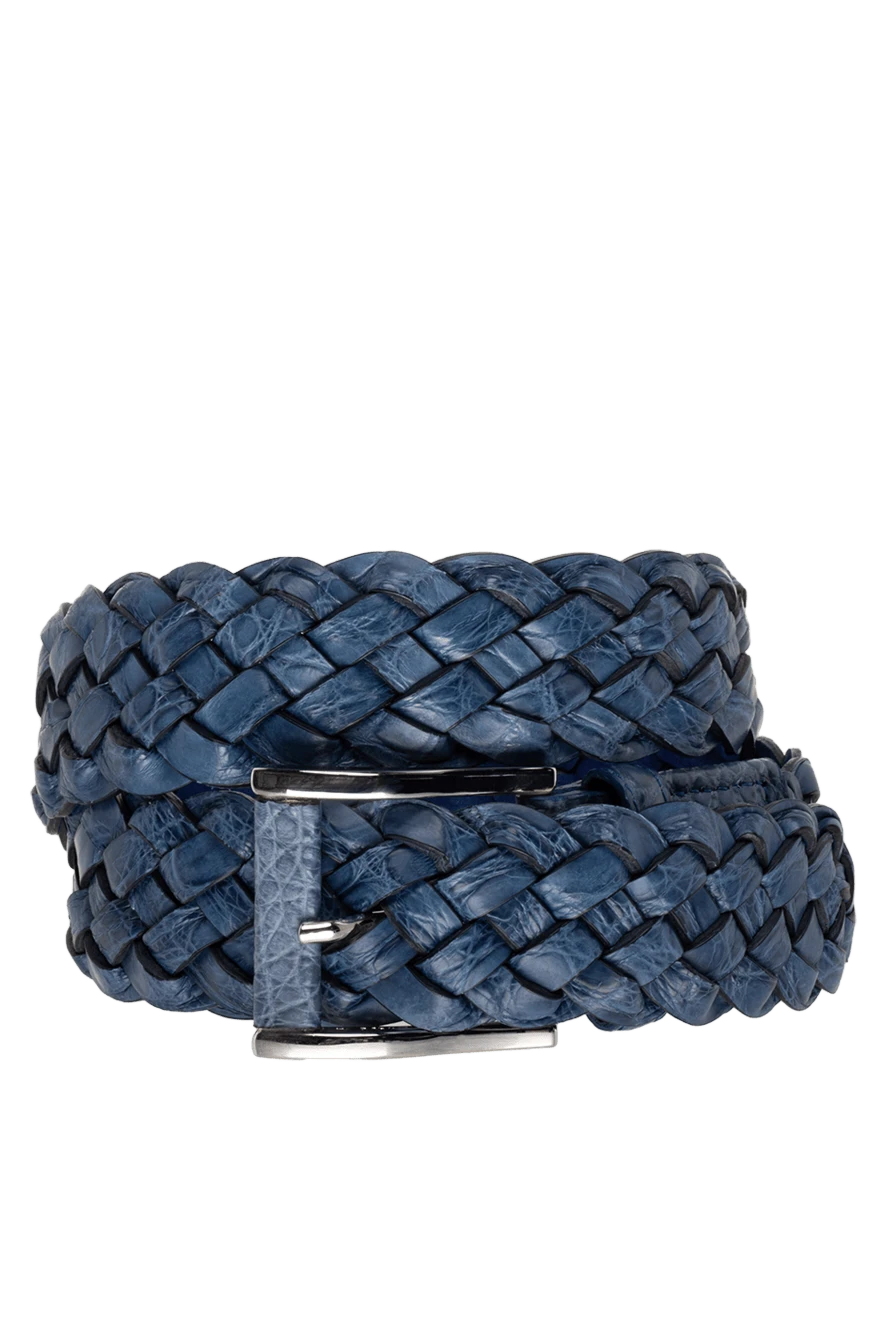 Cesare di Napoli man crocodile leather belt blue for men купить с ценами и фото 138791 - photo 1